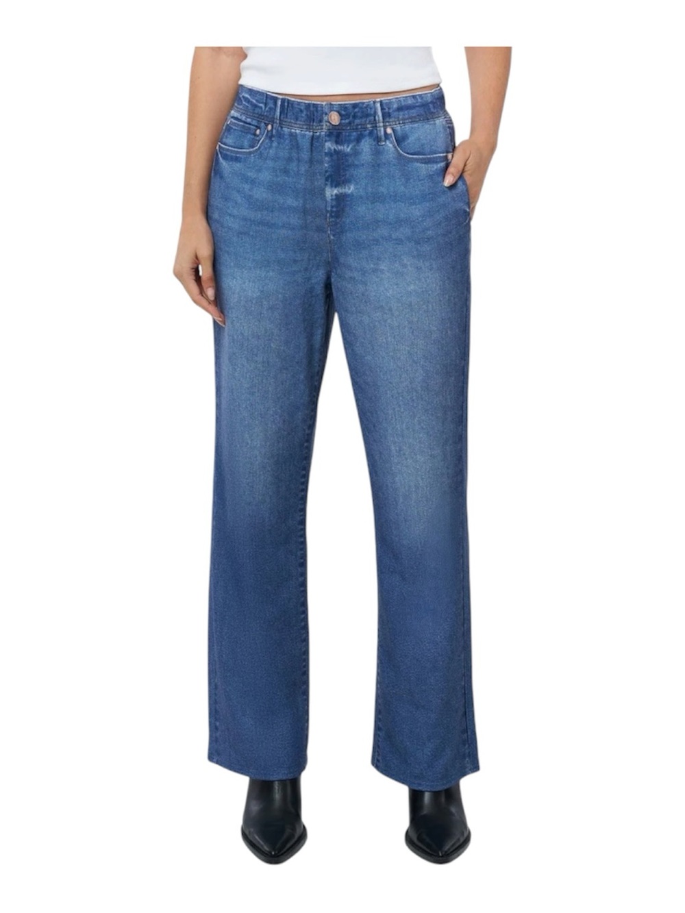 Seven7 Denim Illusion Pull On Straight Leg Cotton Blend Sweatpant Jean Medium